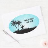 ビーチサーファーカスタム文字シール 楕円形シール (封筒)