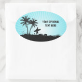 ビーチサーファーカスタム文字シール 楕円形シール (バッグ)