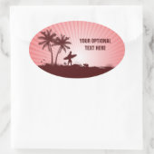 ビーチサーファーカスタム文字シール 楕円形シール (バッグ)