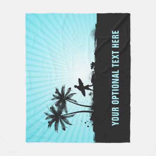 ビーチサーファーカスタム文字フリースブランケット フリースブランケット (正面)