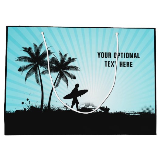 ビーチサーファーカスタム文字大抱き枕 ラージペーパーバッグ (裏面)