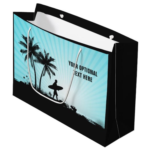 ビーチサーファーカスタム文字大抱き枕 ラージペーパーバッグ (正面アングル)