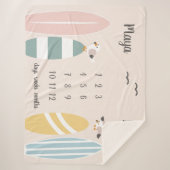 ビーチサーファーツインズマイルストンベビー シェルパブランケット (正面)