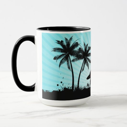 ビーチサーファー名前をカスタムするマグ マグカップ (左)