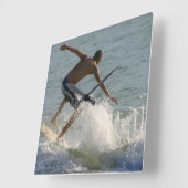 ビーチサーフィンウォールデコークロック スクエア壁時計 (傾斜)