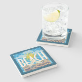 ビーチサーフィンデコール ストーンコースター (横)