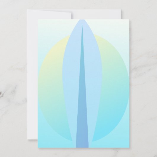 ビーチサーフィンパーティーグラデーションブルー招待状 招待状 (裏面)