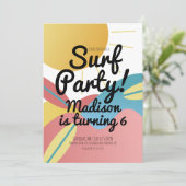 ビーチサーフィンパーティーサン誕生日招待状 招待状 (スタンド正面)