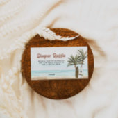 ビーチサーフィンベビーシャワーおむつラッフルチケット エンクロージャーカード