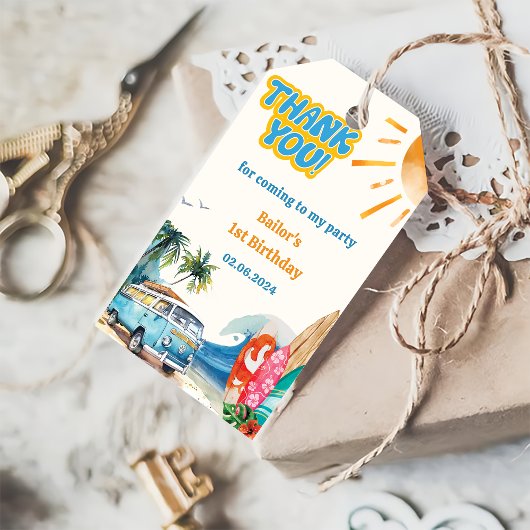 ビーチサーフィン誕生日パーティギフトラベル ギフトタグ