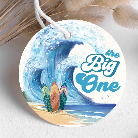 ビーチサーフィン誕生日パーティーメッセージカード フェイバータグ