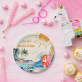 ビーチサーフィン誕生日パーティー紙プレート ペーパープレート (パーティー)