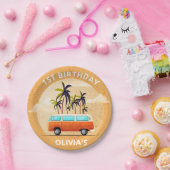 ビーチサーフィン誕生日パーティー紙プレート ペーパープレート (パーティー)