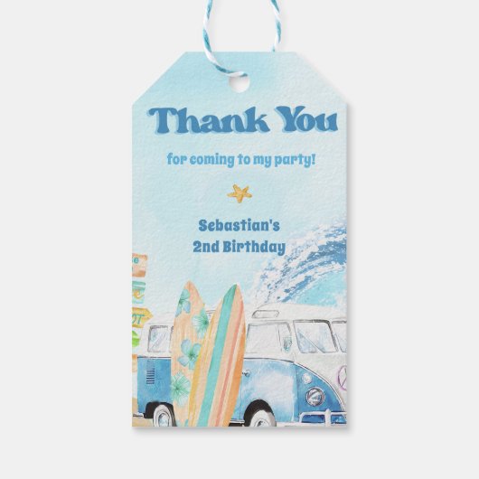ビーチサーフィン誕生日パーティー ギフトタグ (裏面)