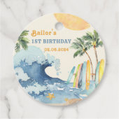 ビーチサーフィン誕生日パーティー フェイバータグ (正面)