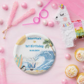 ビーチサーフィン誕生日パーティー ペーパープレート (パーティー)