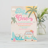 ビーチサーフバンの誕生日招待状 招待状 (スタンド正面)