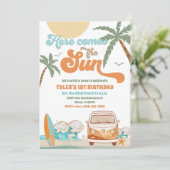 ビーチサーフバン誕生日招待状 招待状 (スタンド正面)