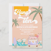 ビーチサーフバースデーパーティー招待状 招待状 (正面)