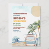 ビーチサーフバースデーパーティー招待状 招待状 (正面)