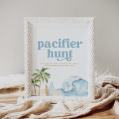 ビーチサーフベビーシャワーおしゃぶり狩り標識 ポスター