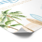 ビーチサーフベビーシャワーおしゃぶり狩り標識 ポスター (角)