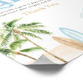 ビーチサーフベビーシャワーおむつラッフルサイン ポスター (角)