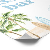 ビーチサーフベビーシャワーデザートバーサイン ポスター (角)