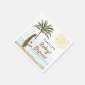 ビーチサーフベビーシャワー紙 スタンダードカクテルナプキン (角)