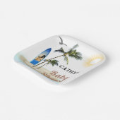 ビーチサーフベビーシャワー7"スクエア紙プレート ペーパープレート (傾斜あり)