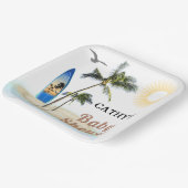 ビーチサーフベビーシャワー9"スクエア紙プレート ペーパープレート (傾斜あり)