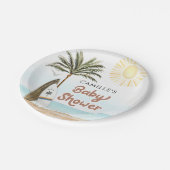 ビーチサーフベビーシャワー ペーパープレート (アングル)