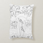 ビーチサーフボードアダルトカラーリングピロー アクセントクッション (裏面(縦))