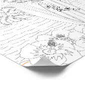 ビーチサーフボードアダルトカラーリングポスター ポスター (角)