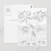 ビーチサーフボードアダルトカラーリングポストカード ポストカード (正面/裏面)