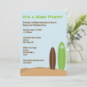 ビーチサーフボードサーフパーティの招待状 招待状 (スタンド正面)