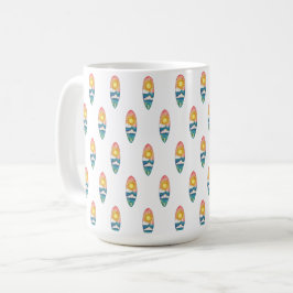 ビーチサーフボードパターンマグ コーヒーマグカップ
