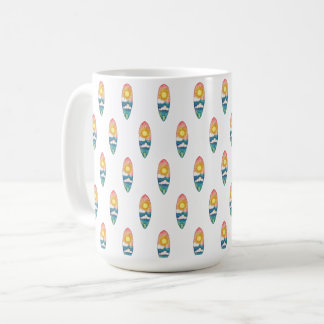 ビーチサーフボードパターンマグ コーヒーマグカップ
