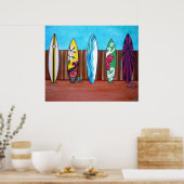 ビーチサーフボードポスター ポスター (キッチン)