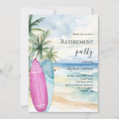 ビーチサーフボード熱帯定年パーティー 招待状 (正面)