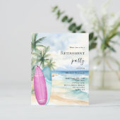 ビーチサーフボード退職パーティの招待状 (スタンド正面)