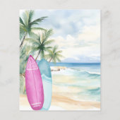 ビーチサーフボード退職パーティの招待状 (裏面)