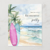 ビーチサーフボード退職パーティの招待状 (正面)