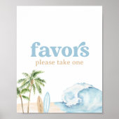 ビーチサーフ誕生日ウィズサイン ポスター (正面)