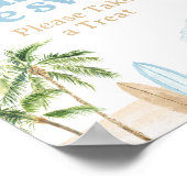 ビーチサーフ誕生日ベビーはスイートデザートサイン ポスター (角)