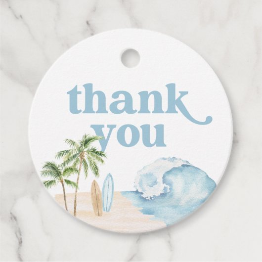 ビーチサーフ誕生日メッセージカード フェイバータグ (正面)