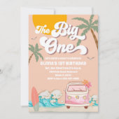 ビーチサーフ1歳誕生日招待状 招待状 (正面)
