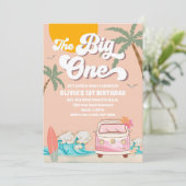 ビーチサーフ1歳誕生日招待状 招待状 (スタンド正面)