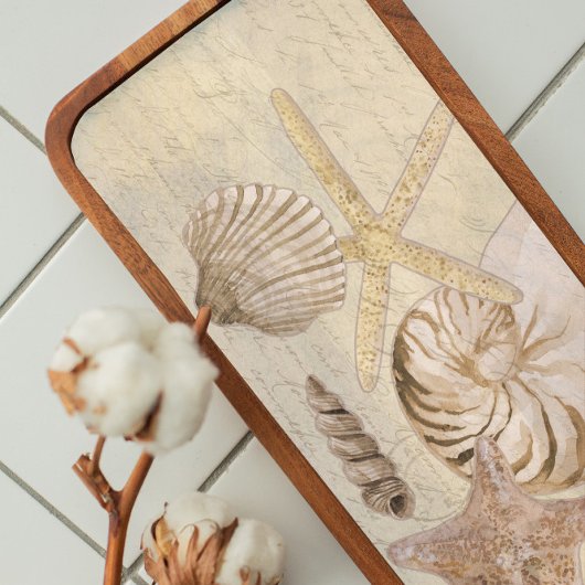 ビーチシェルウォータカラーヴィンテージエフェメラデクページ 薄葉紙