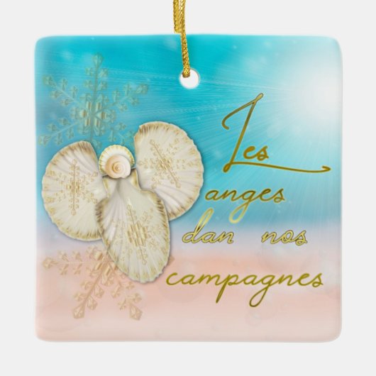 ビーチシェルエンジェルオーナメント セラミックオーナメント (正面)
